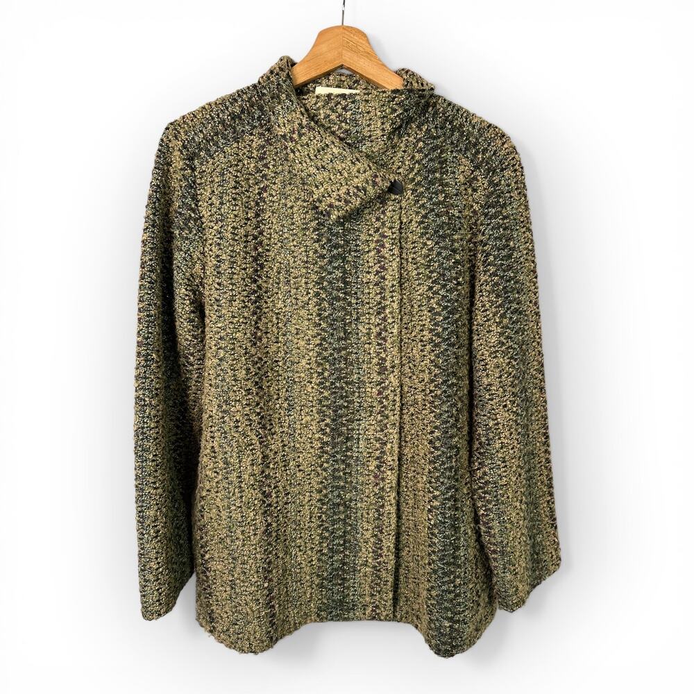 Marsh Landing Womens Large Knobby Knit Grannycore Cardigan Jacket